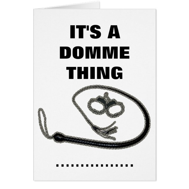C'EST UNE CHOSE DE DOMME (Devant)