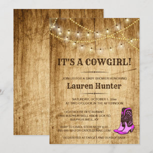 C'est une Cowgirl ! Invitation au Baby shower de p