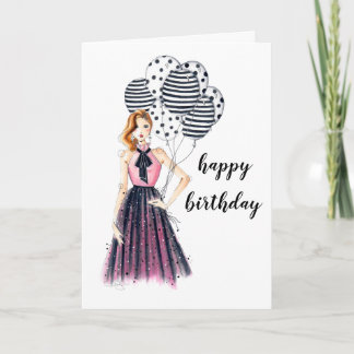 C'est une fête de mode illustré carte d'anniversai