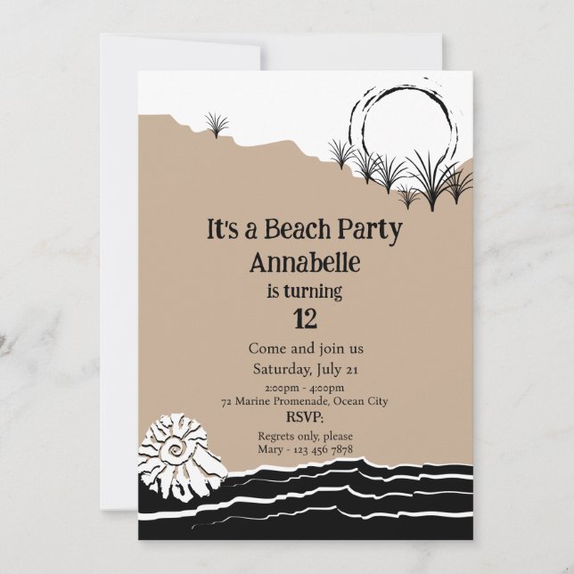 C'est une fête de plage Invitation d'anniversaire (Devant)