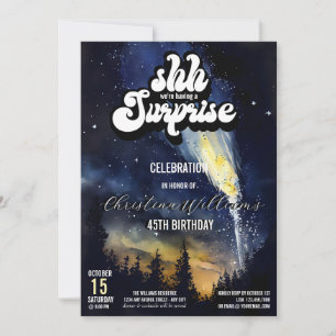 C'est une fête surprise   Invitation Nuit étoilée