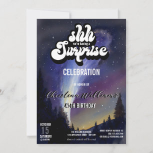 C'est une fête surprise   Invitation Nuit étoilée