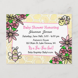 C'est une fille Ba-bee Baby Shower Invitations