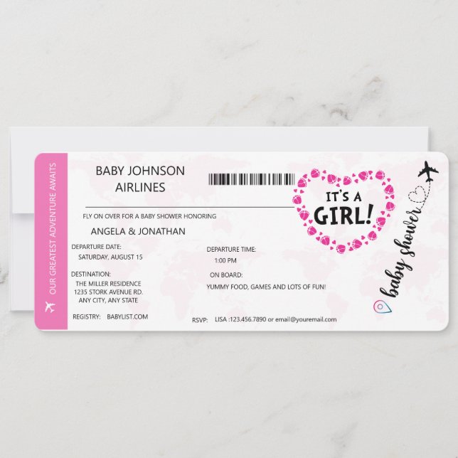 C'est une fille bébé fille douche Invitation (Devant)