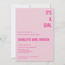 C'est une FILLE Invitation à la Baby Shower
