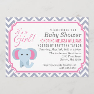 C'est une fille ! Invitation baby shower