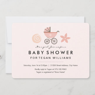 C'est une fille | Invitation baby shower