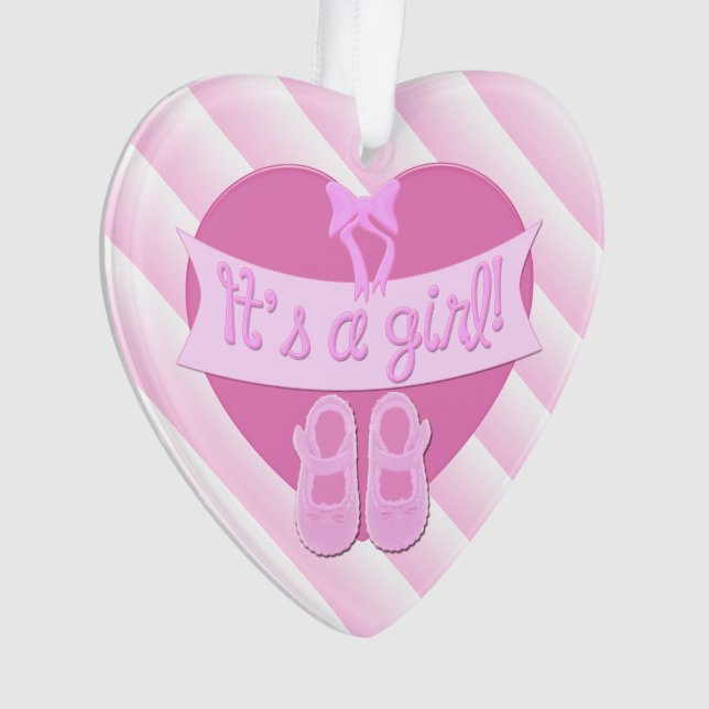 C'est une fille Pink Heart Bow Chaussures Baby Gir (devant)