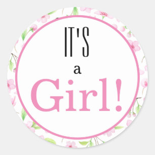 C'est une fille ! Sticker rond classique