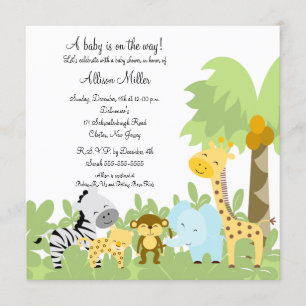 C'est une invitation à Baby shower pour bébés anim