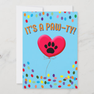 C'est une invitation à une fête canine Paw-Ty Dog