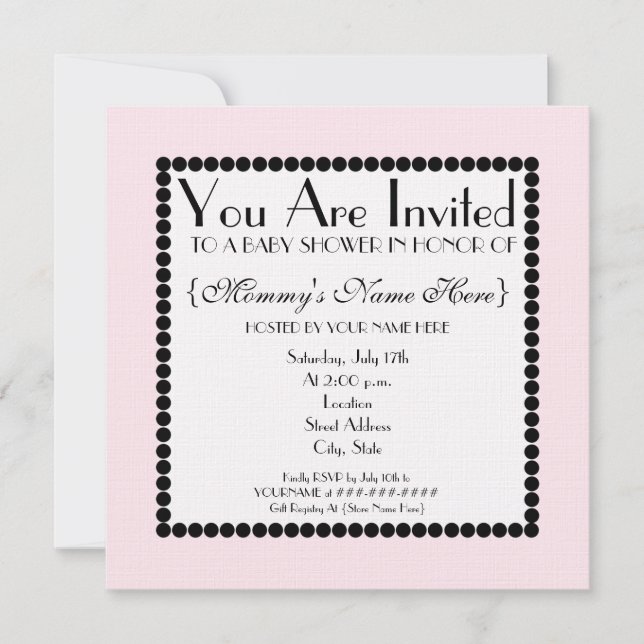 C'est une invitation au gâteau de Baby shower (Devant)