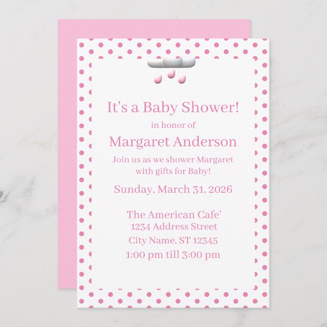 C'est une invitation de Baby shower de fille (Créateur téléchargé)