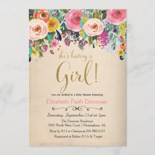 C'est une invitation de baby shower de fille