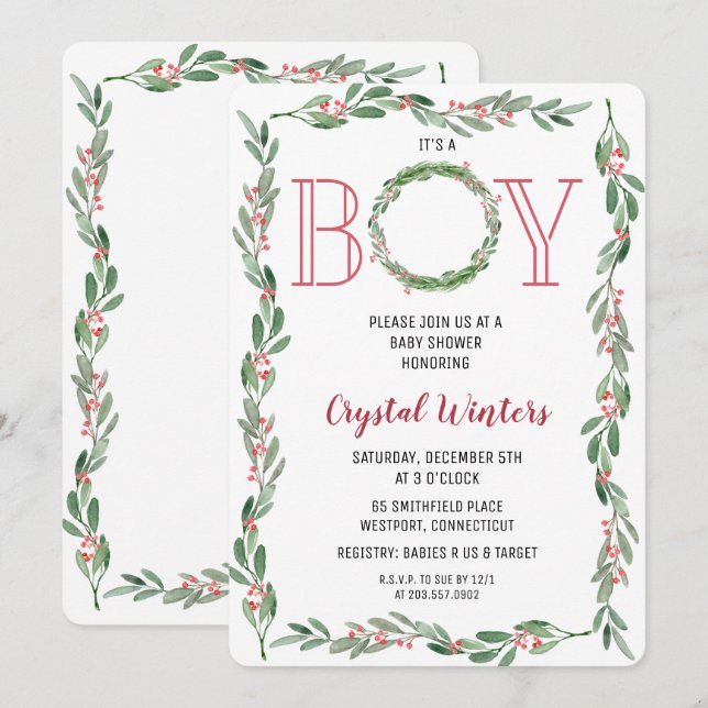 C'est une invitation de baby shower de guirlande (Devant / Derrière)