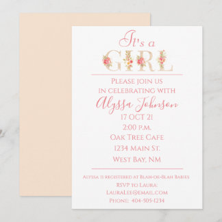 C'est une invitation pour Baby showers filles