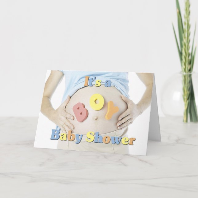 C'est une invitation pour le baby shower Garçon (Devant)