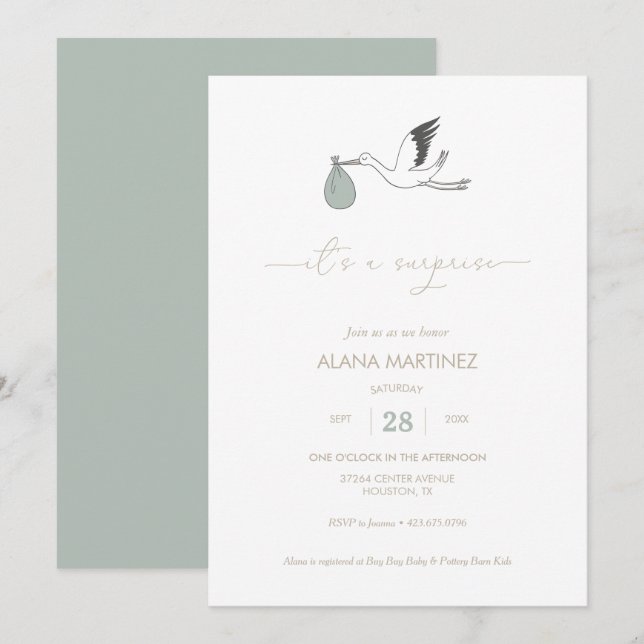 C'est une invitation surprise Baby shower de cigog (Devant / Derrière)