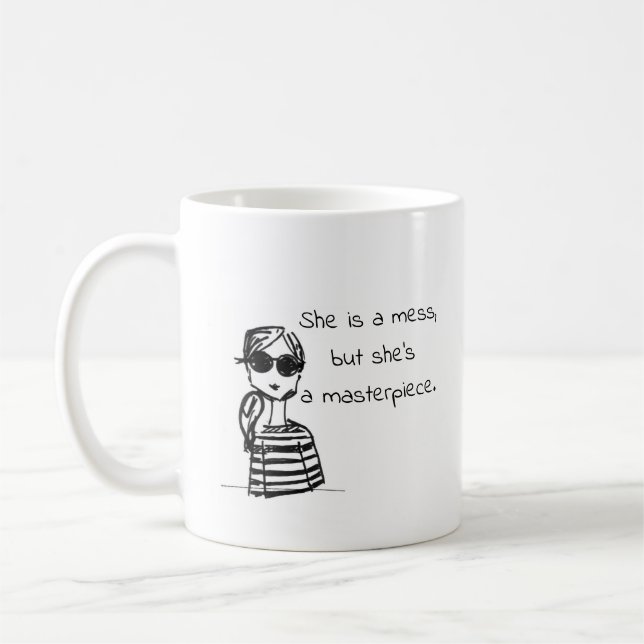 C'est une Mess Typography Drôle Citer du café Mug (Gauche)