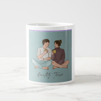 C'est une tasse de café couleur cyan clair pour un