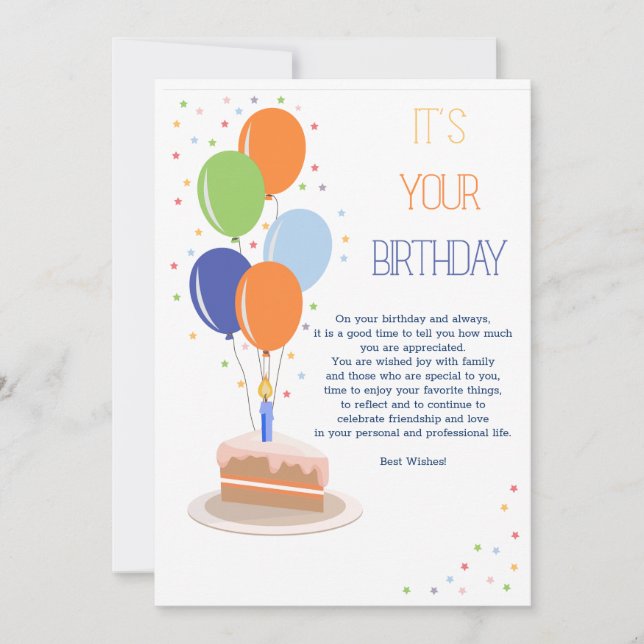 C'est votre carte de voeux d'anniversaire (Devant)