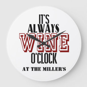 C'est Wine o'clock bar horloge