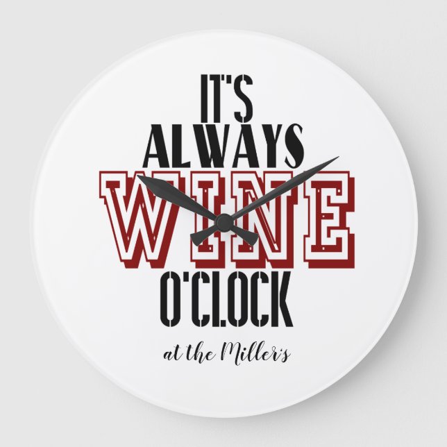 C'est Wine o'clock horloge personnalisée (Recto)
