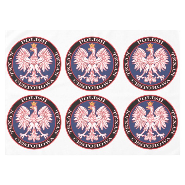Cestohowa Round Polish Texan Tablecloth (Front (Horizontal))