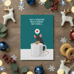 C'était une nuit drôle de Noël souris carte de vœu