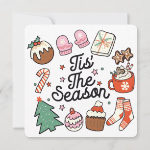 Cette Carte De Fêtes De Noël Rétro De La Saison