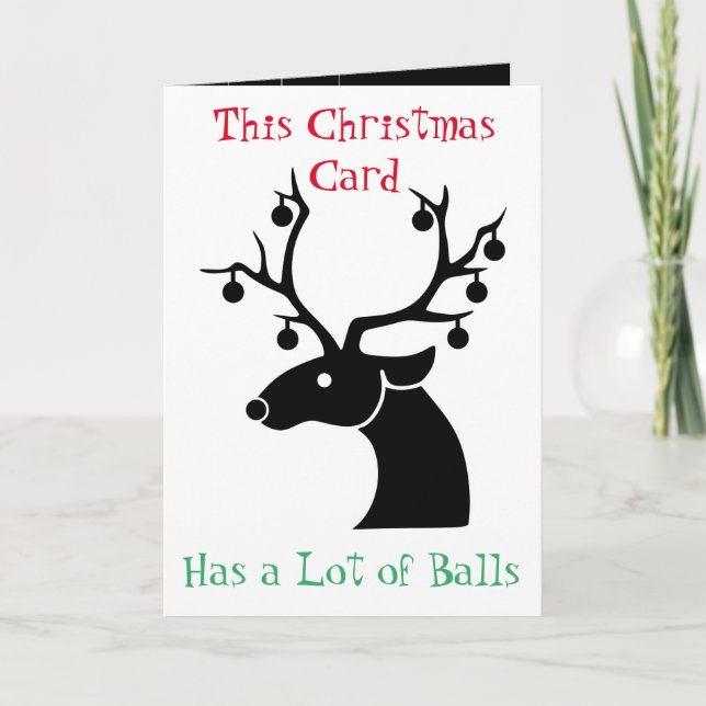 Cette carte de Noël a beaucoup de boules amusantes (Devant)