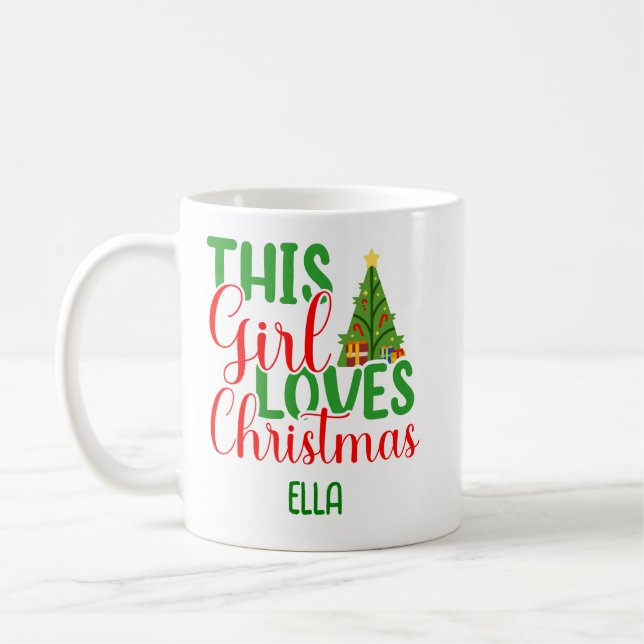Cette fille aime la Mug de Noël personnalisée (Gauche)