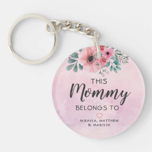 Cette Maman Appartient À L'Aquarelle Florale Rose