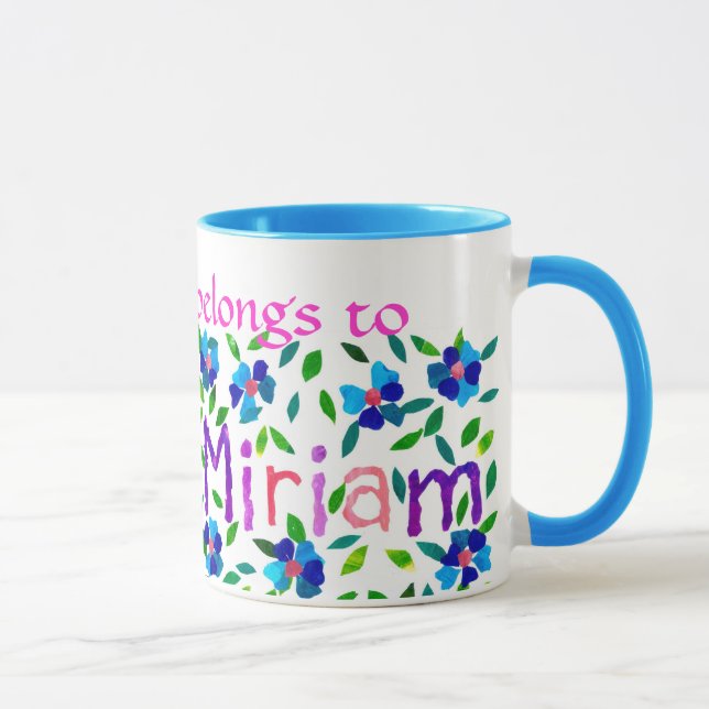 'Cette Mug appartient à Miriam' Ringer Mug (Droite)