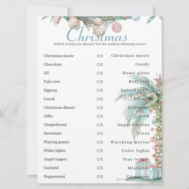 Cette ou cette carte de jeu de Noël côtière (Devant)