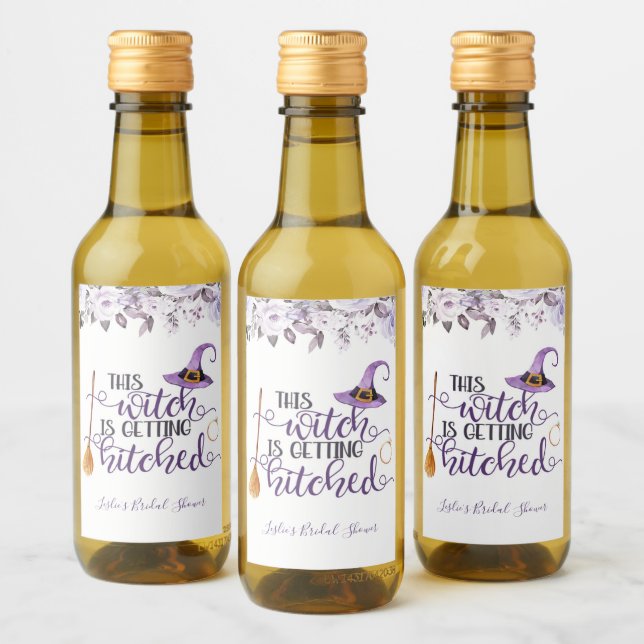 Cette sorcière se fait hisser Mini Étiquette de vi (Bouteilles)