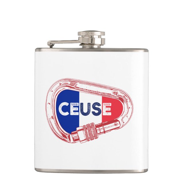 Ceuse France Rock Climbing Carabiner Hip Flask (Front)