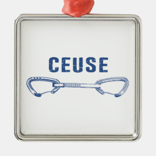 Ceuse France Rock Climbing Quickdraw Metal Ornament