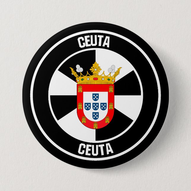 Ceuta Round Emblem 3 Inch Round Button (Front)
