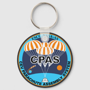 CEV Parachute Assembly System Coaster Button Keychain