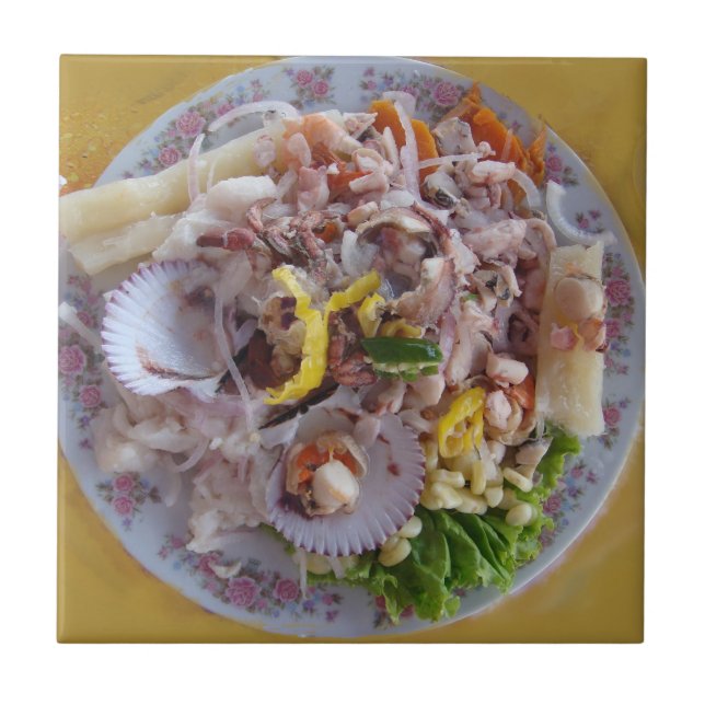 Ceviche-Traditional Peruvian Food Tile (Front)