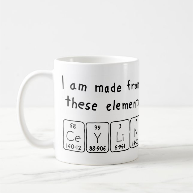 Ceylin nom de table périodique mug (Gauche)