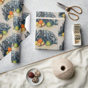 Cezanne Apples and Cloth Vintage Still Life Art Wrapping Paper