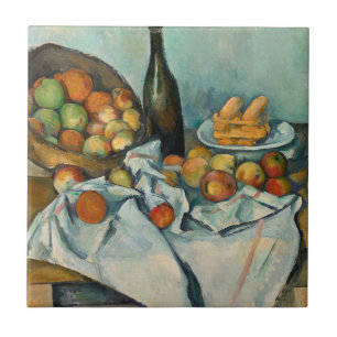 Cezanne Basket Apples Impressionism Art Tile