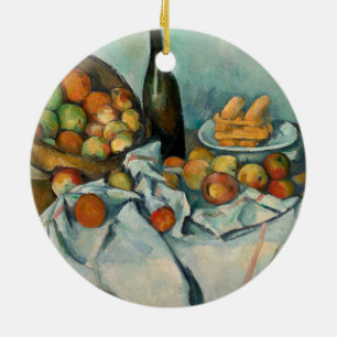 Cezanne Basket of Apples Impressionist Painting Ceramic Ornament
