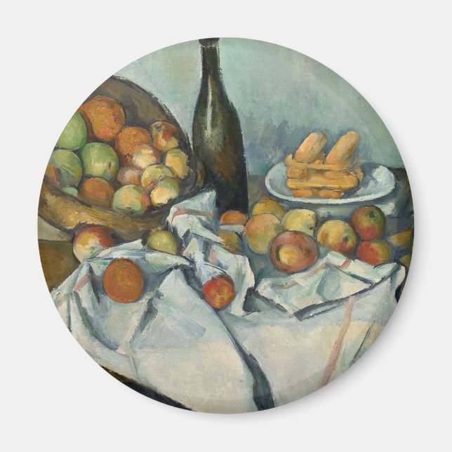 Cezanne Basket of Apples Impressionist Painting Magnet (Front)