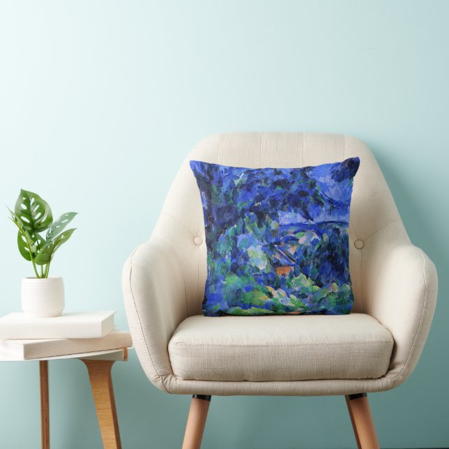 Cezanne - Blue Landscape Throw Pillow (Chair)