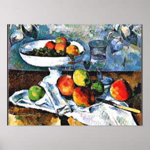 Cezanne - Compotier, Glass and Apple, Poster