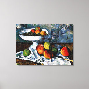 Cezanne - Compotier, Glass, Apples Canvas Print