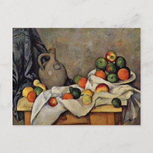 Cezanne - Curtain, Jug and Fruit Postcard